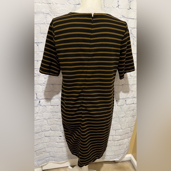 ANN TAYLOR LOFT Women's Black & Brown Striped Dress Size Medium - Picture 5 of 7